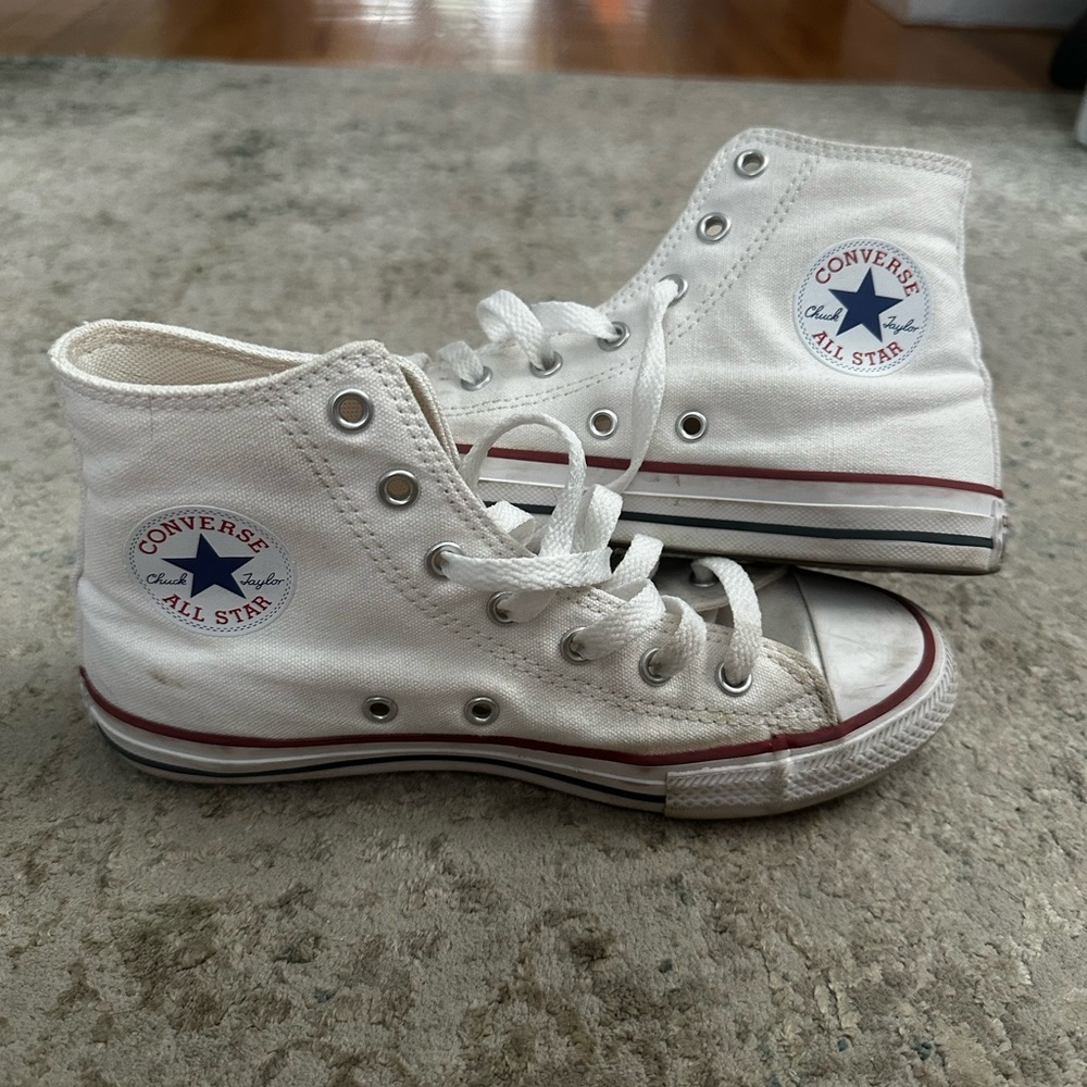 Converse Kids White High-Top Sneakers - Picture 2 of 4